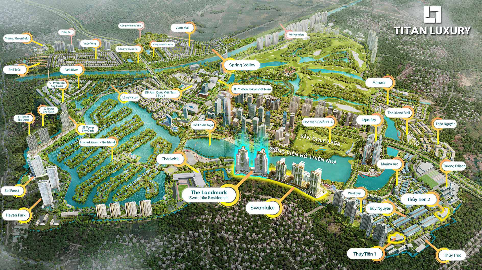 Mặt bằng tổng thể khu đô thị Ecopark